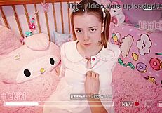 Taboo seduction unfolds as a petite step-daughter lures with pigtails in bedroom.
