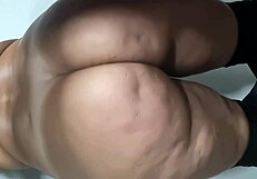 Slapping my big butt in slow motion video. Want to see this curvy housewife shake?