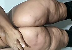 Slapping my big butt in slow motion video. Want to see this curvy housewife shake?