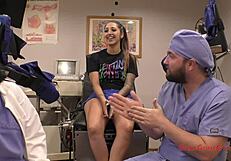 Stefania Mafra's Yearly Physical With Nurse Spreading Close Up