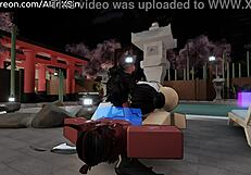 two pretty girls explored my dick during a wild roblox condo game session with intense riding.