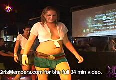 Bored Housewives Go Wild in Wet T-Shirt Contest at Night Club Party