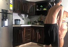 Hardcore sex shakes up the hotel kitchen with big ass