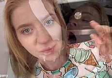 Man, cute blonde Crystal takes a huge cock in her tight ass!