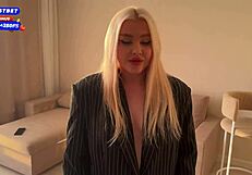 Young Busty Blonde in Leggings Takes Cock in Tight Ass