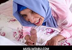 Muslim virgin teen explores pussy fucking in her first intense POV experience. She discovers raw pleasure with every thrust.