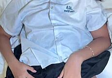 18yo Thai Student Creampied by Foreigner After School in Tight Uniform