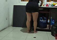 Recording My Friend's Mom Cleaning Before Banging Her Bent Over Latina Ass