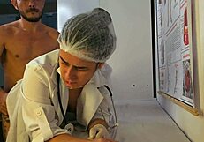 Erection during a consultation with the nurse. I couldn’t hide it from her curious eyes during the hospital visit.
