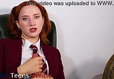 Curvy student Victoria Greene guides you with explicit jerk off instructions for your cock