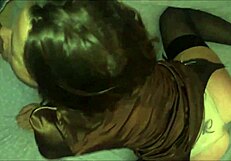 clothed french slut in brown satin dress lingerie corset gets doggystyle fuck blowjob pussy licking pov rimming dirty talk