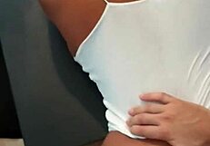 Curvy Latina Sheila Ortega bends over the living room table for deep doggystyle fucking.