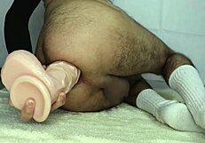 Skinny Ass Takes Full Huge Buttplug And 8 Cm Diameter Cock Toy Deep