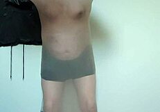 Chubby German Carmen Nylonjunge Tries Full Body Nylon Pantyhose And Barefoot Poses