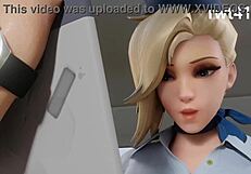 mercy delivers wild first-class riding and titty fuck with blonde blowjob action