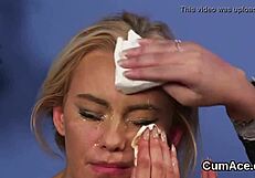 Hey, check out this attractive person getting a facial after some oral fun