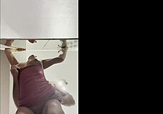 Amateur brunette wife with big natural tits gets punished at home after night club dancing with muscular husband fingering her legs.