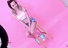 Sexy Teen 18+ Blonde Hints at Swallowing Cum from Step-Dad